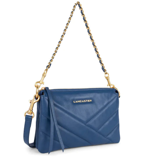 LANCASTER Soft Matelassè Petite Pochette Bleu