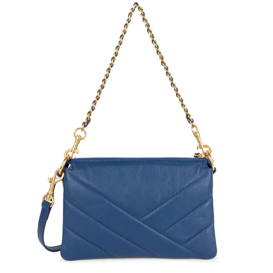 LANCASTER Soft Matelassè Petite Pochette Bleu