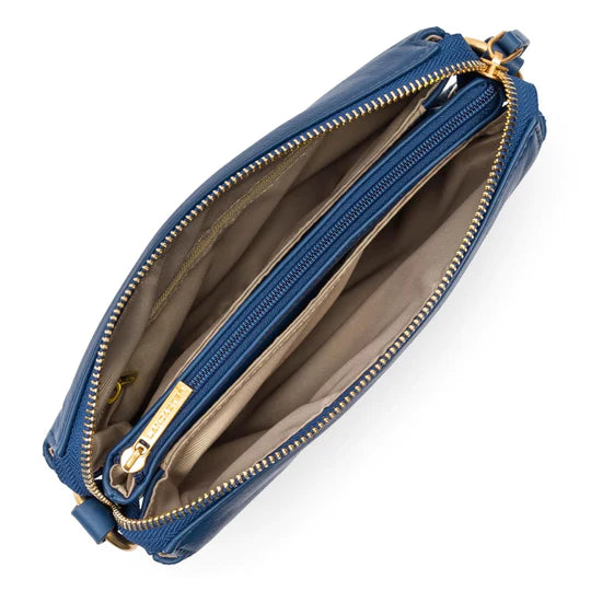LANCASTER Soft Matelassè Petite Pochette Bleu