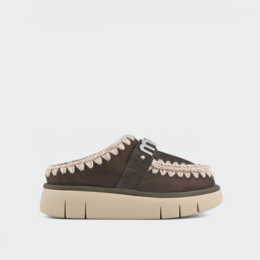 Mou Boots AI25-26 Bounce Clog Metal Logo Mocha