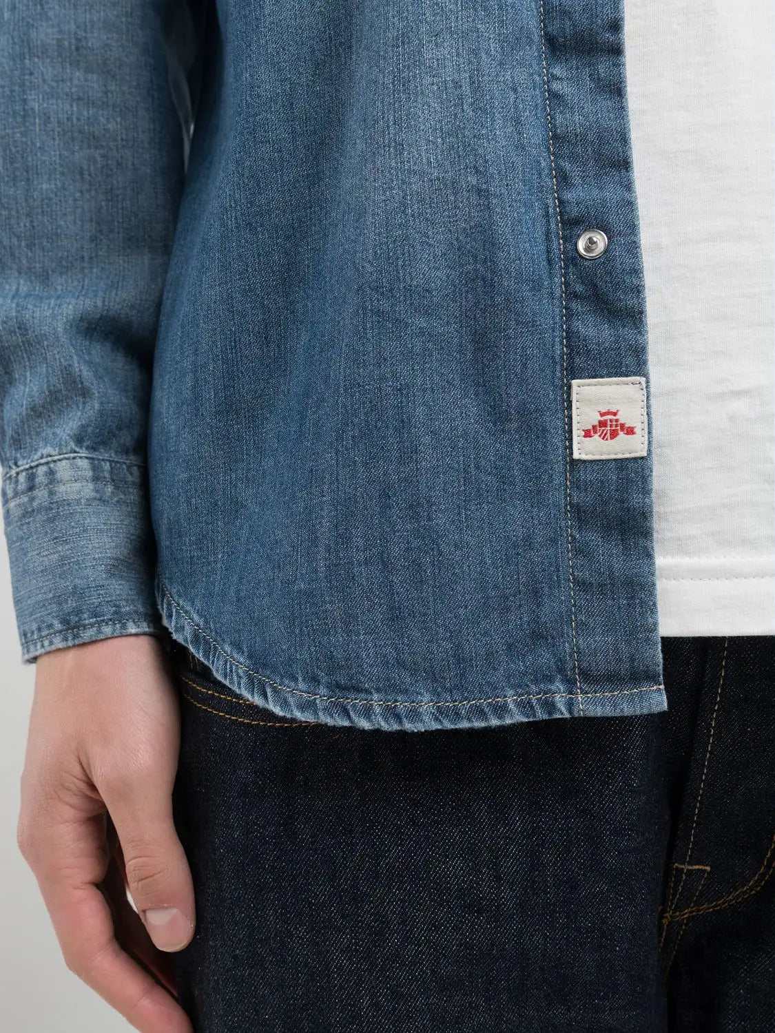 Replay SS25-26 Camicia Regular Fit in Denim Medium Blue Man
