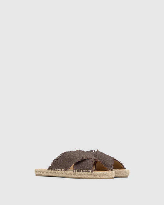 Castañer SS25 Sandalo Slip-on Palmera Marron/Oro
