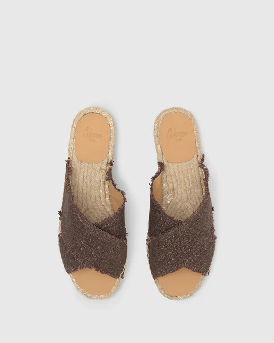 Castañer SS25 Sandalo Slip-on Palmera Marron/Oro