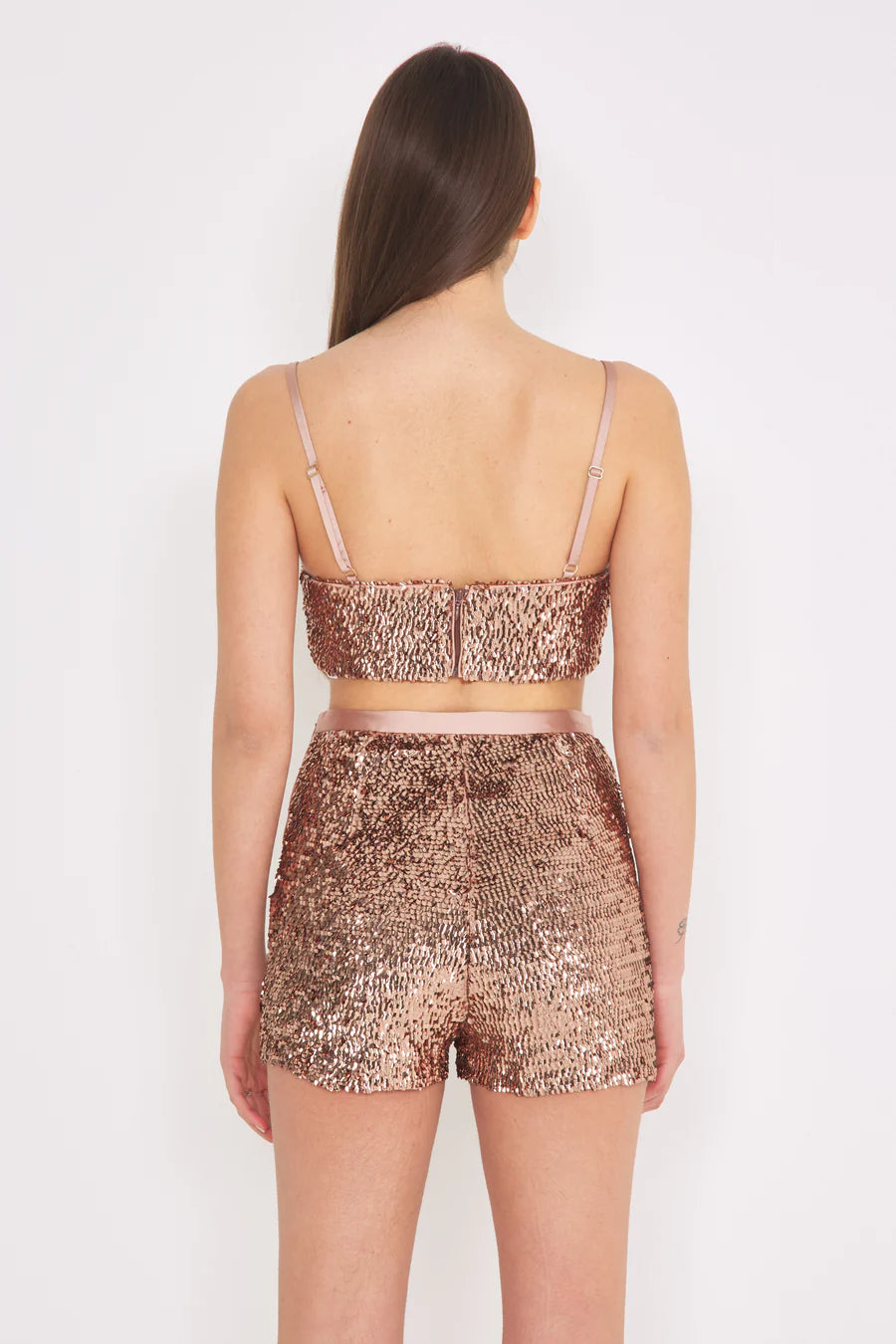 Silence Limited SS25 Top Paillettes Brown