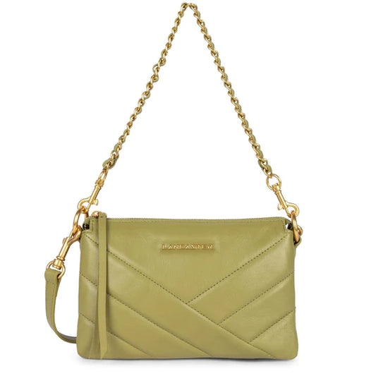 LANCASTER Soft Matelassè Petite Pochette Olive