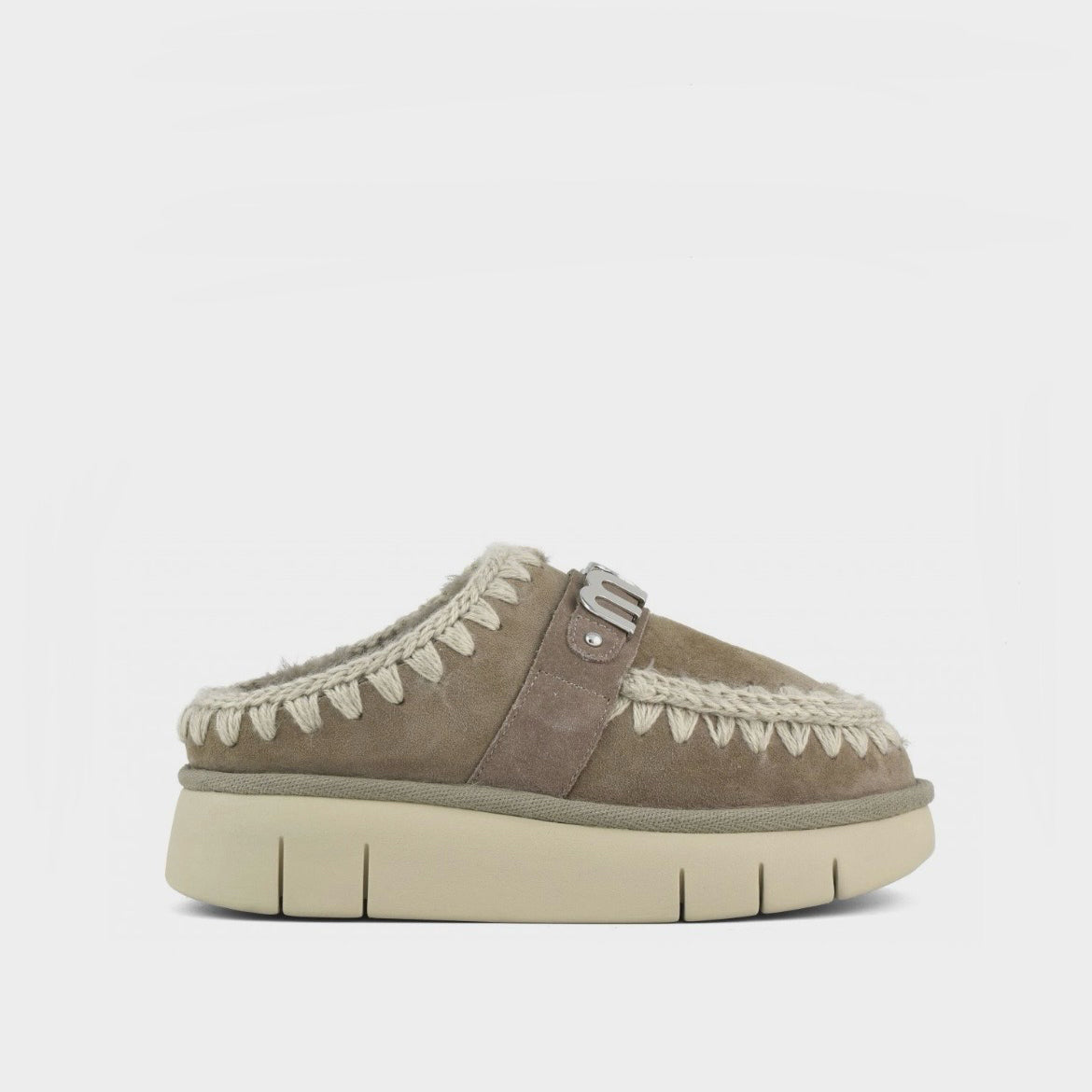Mou Boots AI25-26 Bounce Clog Metal Logo Elephant Grey