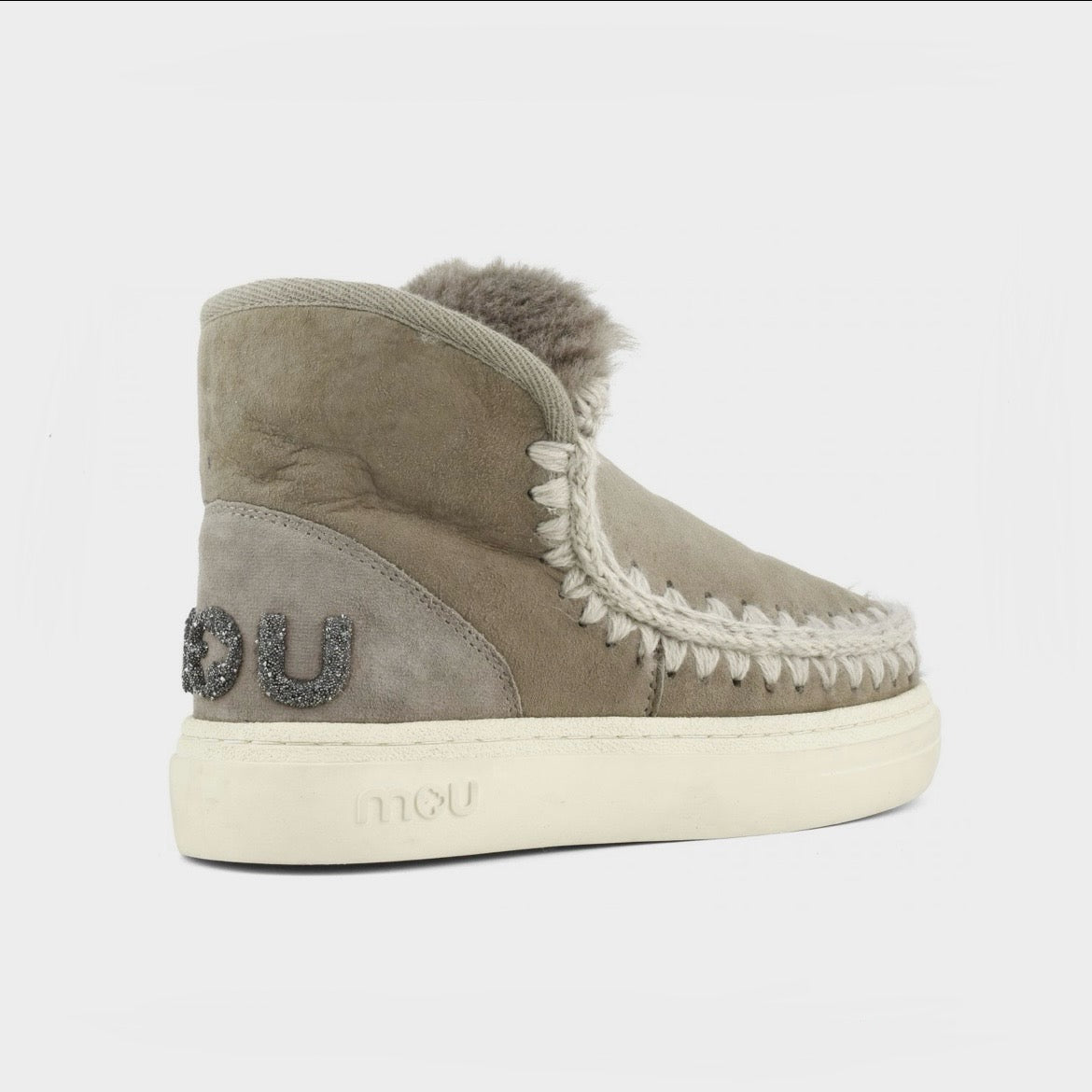 Mou Boots AI24-25 Eskimo Sneaker Bold Glitter Logo Elephant Grey