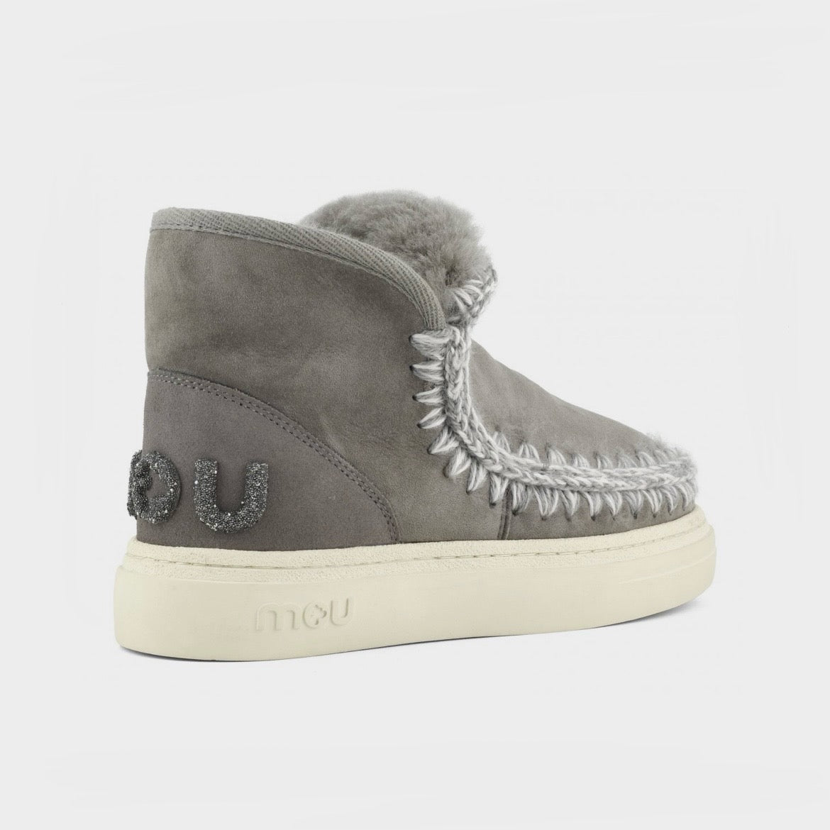 Mou Boots AI24-25 Eskimo Sneaker Bold Glitter Logo New Grey