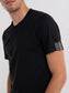 Replay PE24 T-Shirt in Jersey con Taglio a Vivo Black Man