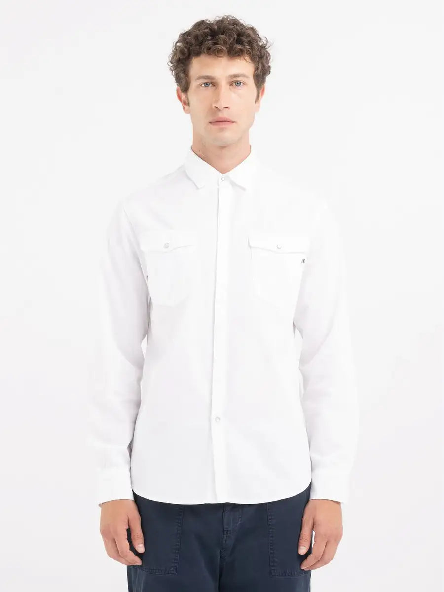 Replay PE24 Camicia Regular Fit in Denim White Man