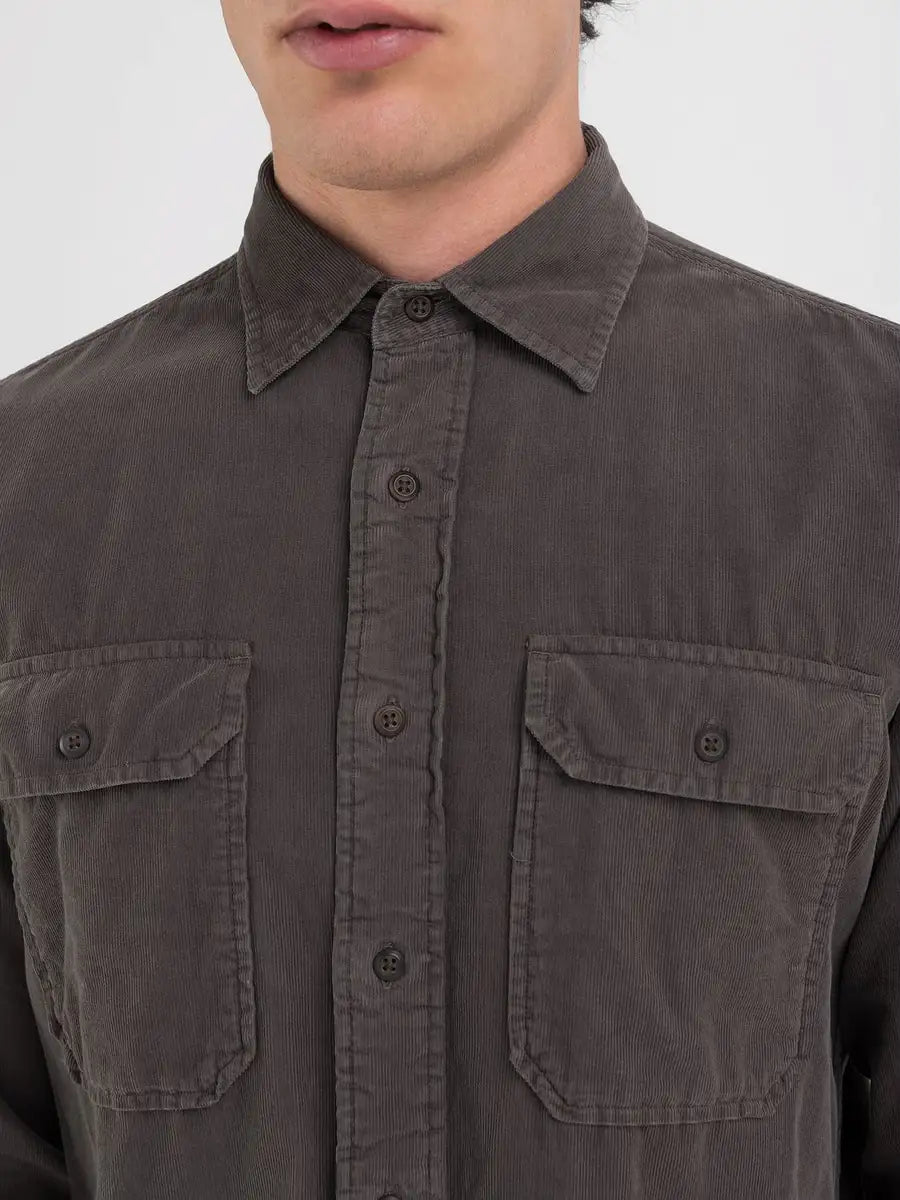 Replay AI24-25 Camicia in Velluto Wood Grey Man