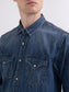 Replay PE24 Camicia Regular Fit in Denim Medium Blue Man