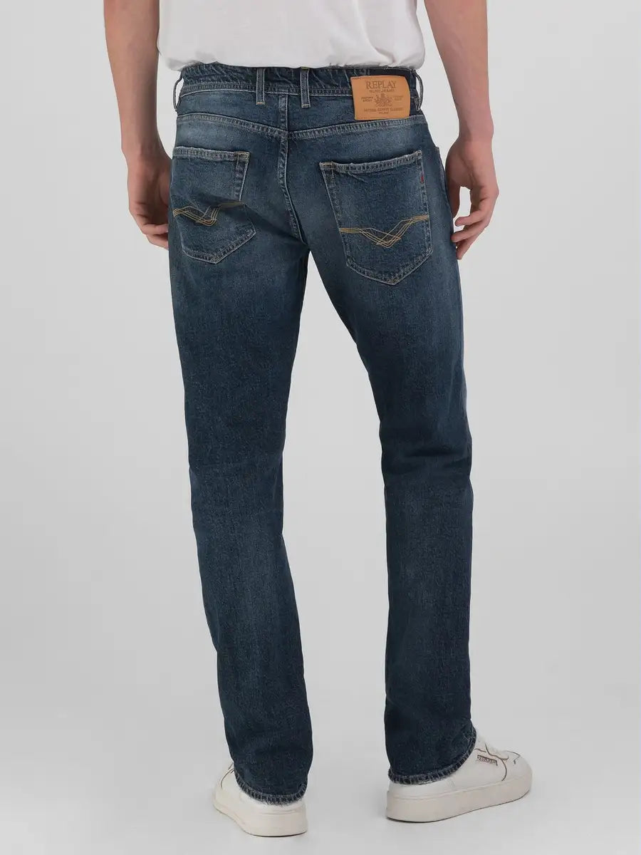 Replay AI24-25 Jeans Straight Fit Grover Dark Blue Man