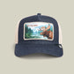 Goorin Bros EST. 1895 Cappello Trucker Animal Large Patch Homestead Staycation Gray Denim
