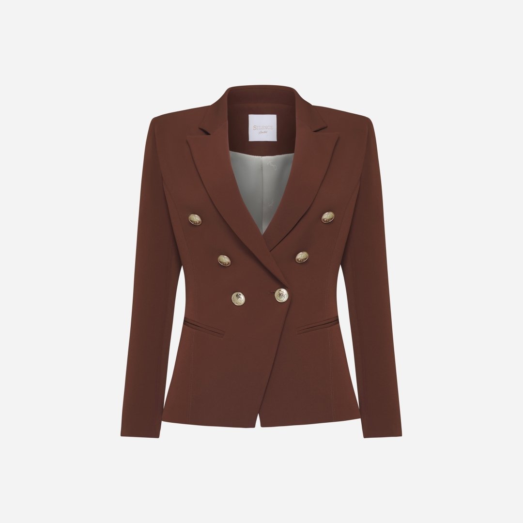 Silence Limited AI25-26 Giacca Doppiopetto Libra Brown